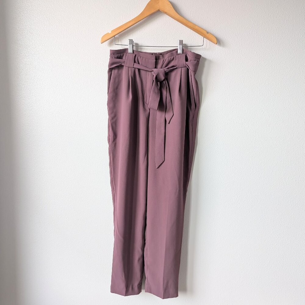 Express Paper Bag High Rise Ankle Pants in Mauve Taupe Size 8